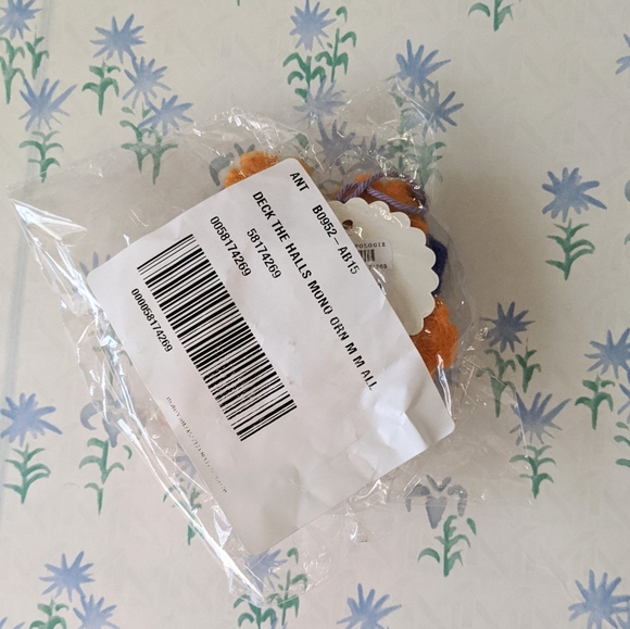 Anthropologie Deck The Halls M Monogram Initial Letter Christmas Ornament NEW - Picture 3 of 3